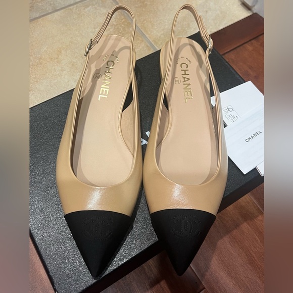 CHANEL Shoes - Chanel sling back flats size 40 fit is more for size 39